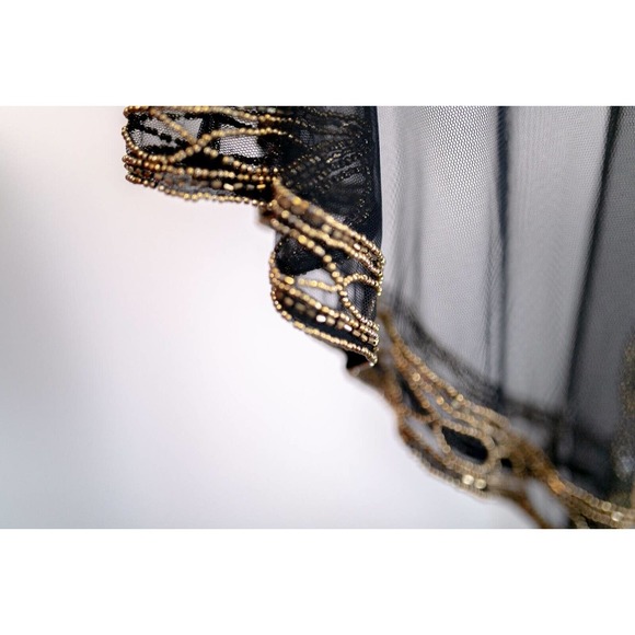 Jywal NWT Embellished 1920s Gatsby Vintage Inspired Beaded Shawl Capelet Gold OS - Picture 9 of 11